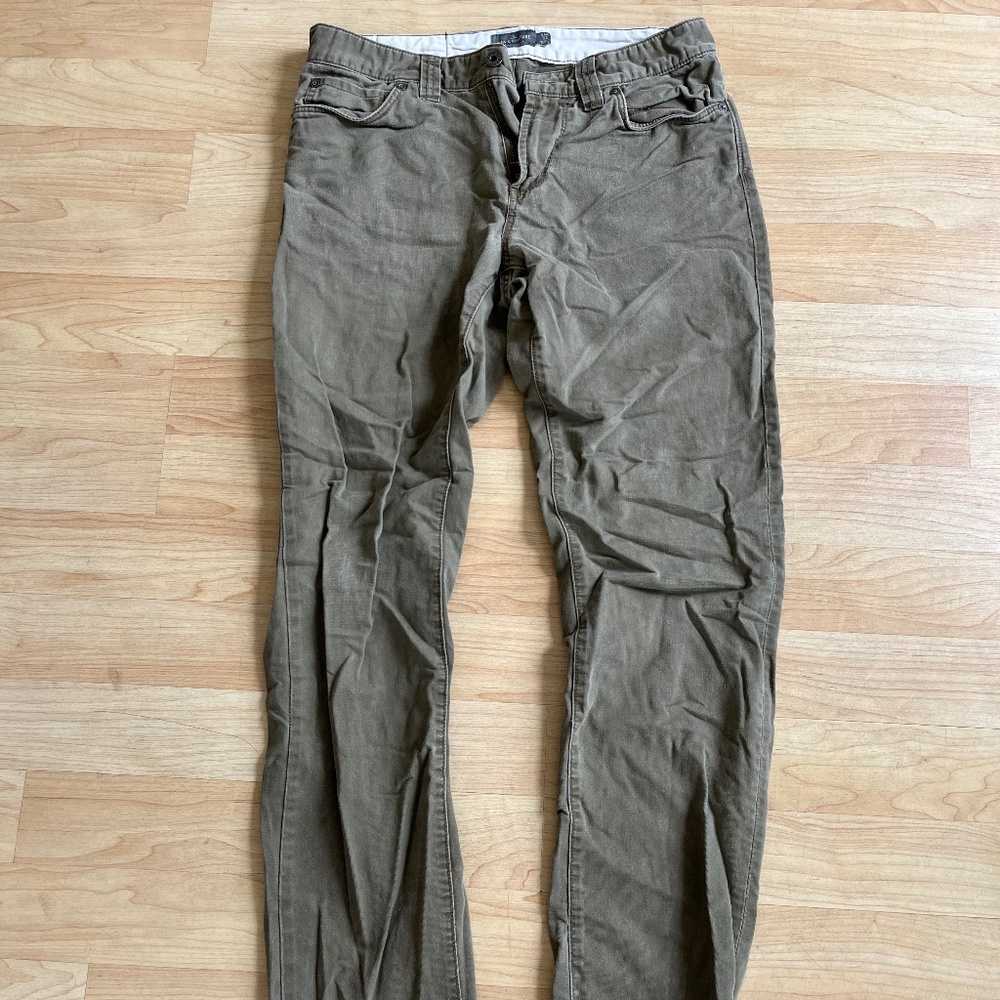 LL Bean Signature Slim Straight Fit Olive Pants W 31 L 32